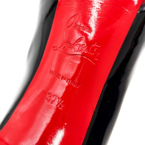 Christian Louboutin Pigalle Plato 120 Black Patent Leather Pumps EU 37.5 - Picture 8 of 10